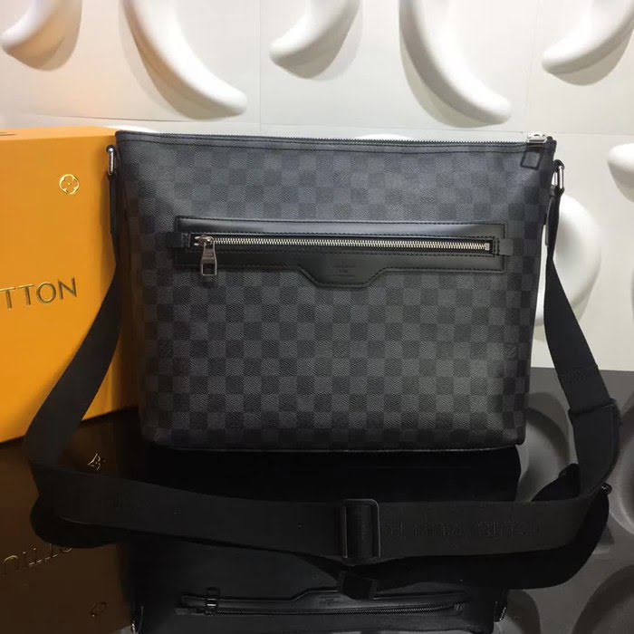 路易威登LV頂級原單N41106 Mick 中號手袋 Damier Graphite 帆布搭配黑色牛皮 YDH1195